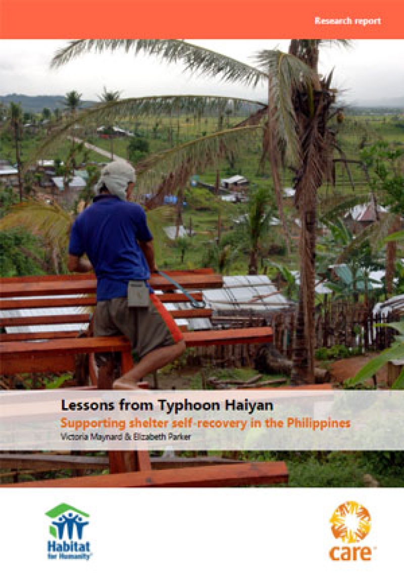 Lessons from Typhoon Haiyan: Supporting shelter self-recovery in the Philippines