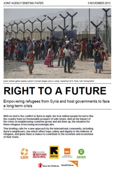 Right to a future: Empowering refugees from Syria and host governments to face a long-term crisis