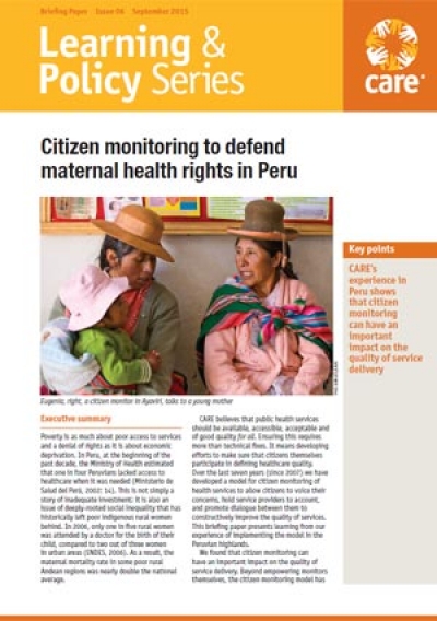Citizen monitoring to defend maternal health rights in Peru