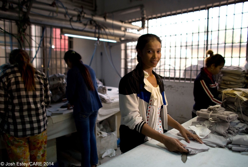 Women working in a garment factory in Cambodia 