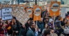 People marching at the #March4Women event in London for International Women's Day 2017